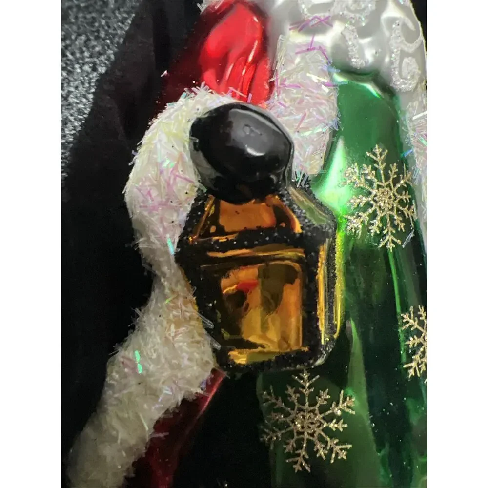 Christopher Radko Sparkle Bright Noel Splendor Santa Lantern Glass Ornament